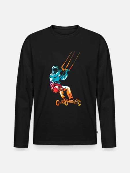 Kite landboarding - Men's Premium Organic Long Sleeve Shirt - black