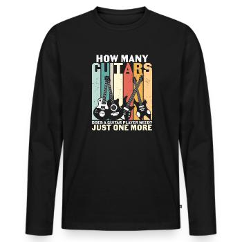 You can Never have too many Guitars Guitar Player - Männer Premium Bio Langarmshirt - Schwarz - Vorne - Nico (187cm)