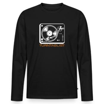 Turntablist - 1210er - Männer Premium Bio Langarmshirt - Schwarz - Vorne - Nico (187cm)