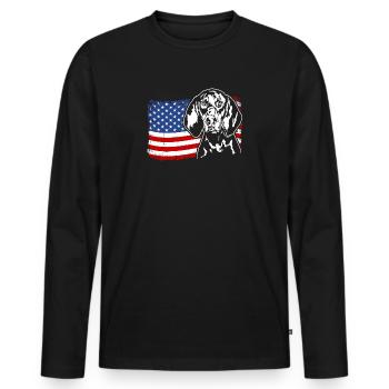 Noir Et Tan Coonhound US America Drapeau Wilsigns - T-shirt manches longues Premium bio Homme - noir - Devant - Nico (187cm)