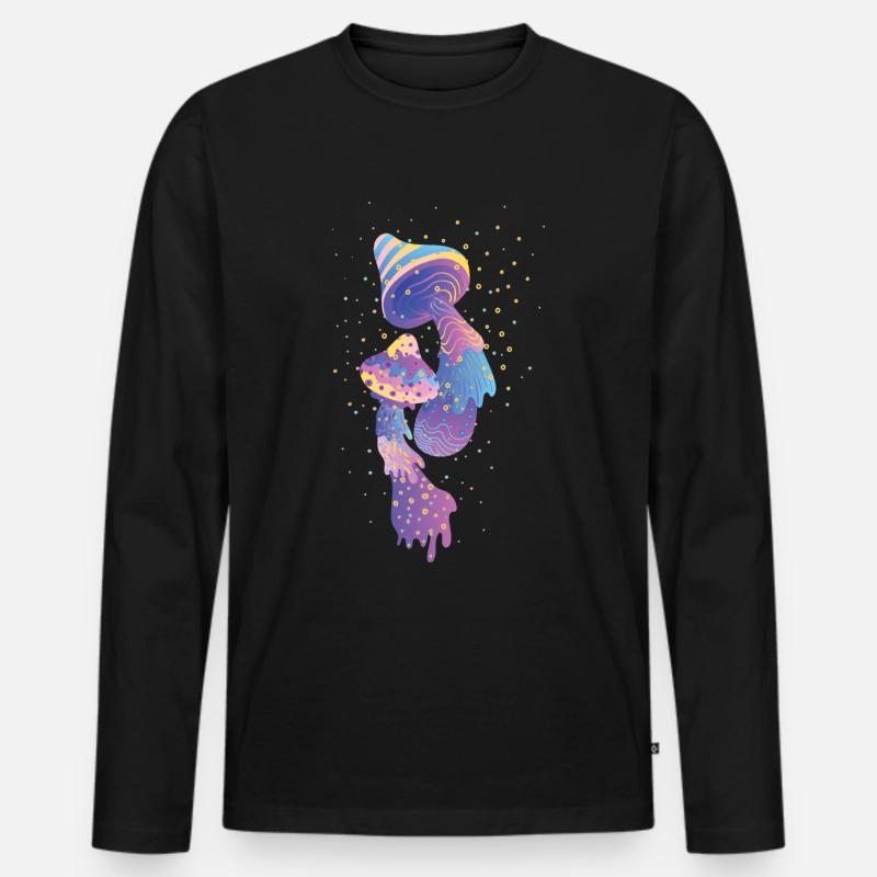 psychedelisch - Männer Premium Bio Langarmshirt - Schwarz