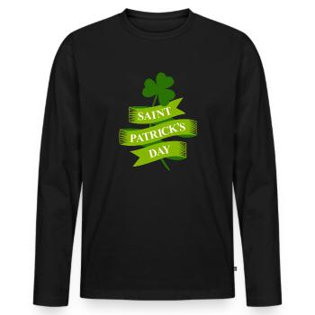 Saint Patrick's Day Irland Feiertag Geschenk - Männer Premium Bio Langarmshirt - Schwarz - Vorne - Nico (187cm)