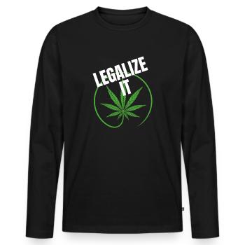 Legalize it Stoner Shirt - Men's Premium Organic Long Sleeve Shirt - black - Front - Nico (187cm)
