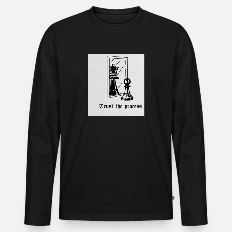 Trust the process - Männer Premium Bio Langarmshirt - Schwarz