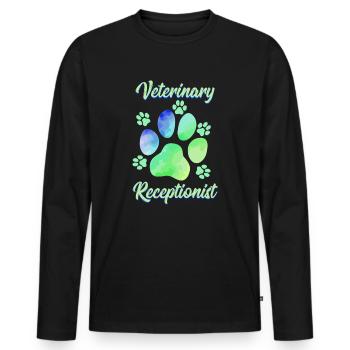 Veterinary assistant with a heart for animals - Men's Premium Organic Long Sleeve Shirt - black - Front - Nico (187cm)