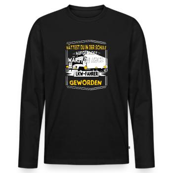 LKW Fahrer Beruf Disponent LKW LKW LKW Geschenkide - Männer Premium Bio Langarmshirt - Schwarz - Vorne - Nico (187cm)