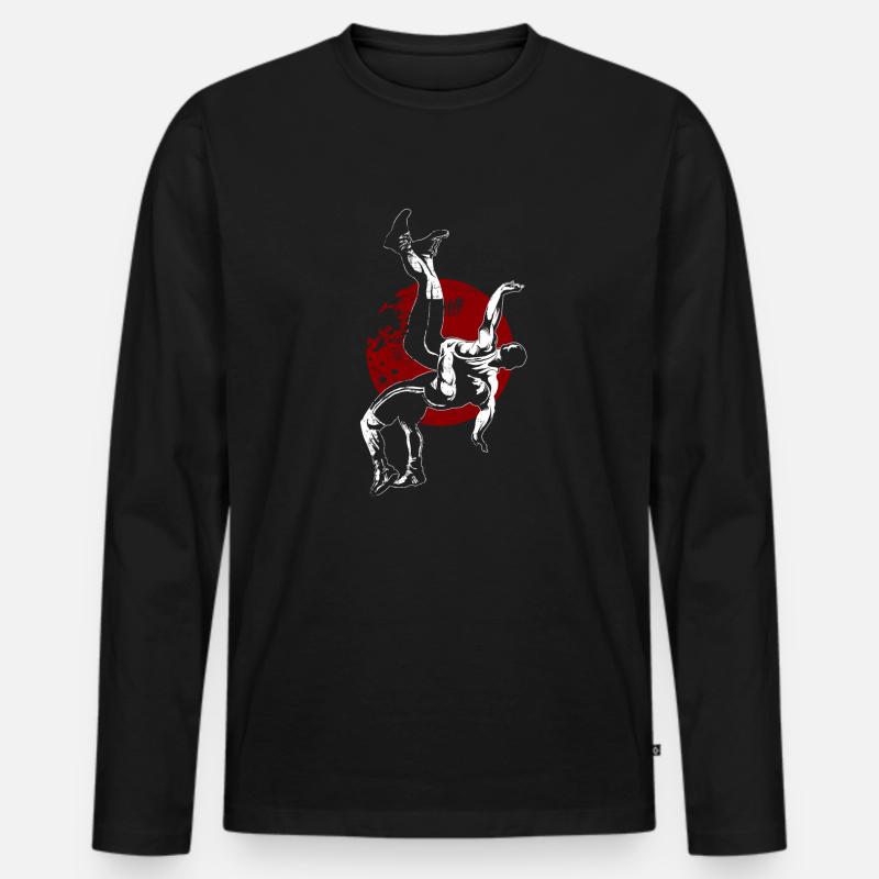 Ringer - Männer Premium Bio Langarmshirt - Schwarz
