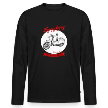 Simson Schwalbe Moped DDR - Männer Premium Bio Langarmshirt - Schwarz - Vorne - Nico (187cm)
