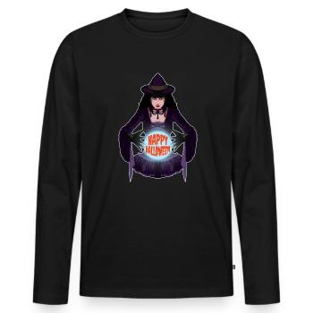Scary Witch Crystal Ball Happy Halloween Costume - T-shirt manches longues Premium bio Homme - noir - Devant - Nico (187cm)