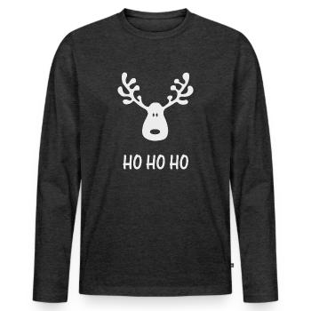 Rudolph - Men's Premium Organic Long Sleeve Shirt - heather anthracite - Front - Nico (187cm)