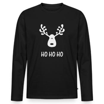 Rudolph - Men's Premium Organic Long Sleeve Shirt - black - Front - Nico (187cm)