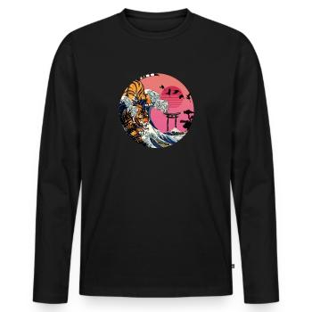 Rad Tiger Wave - T-shirt manches longues Premium bio Homme - noir - Devant - Nico (187cm)