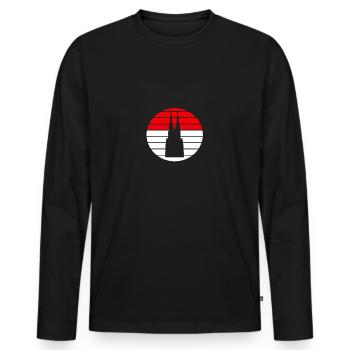 Kölner Dom - Männer Premium Bio Langarmshirt - Schwarz - Vorne - Nico (187cm)