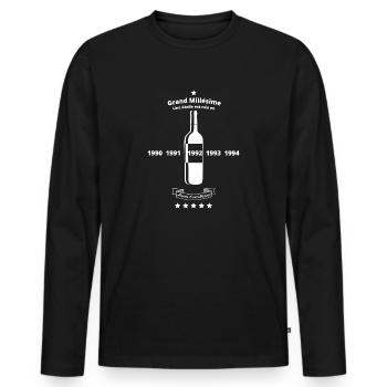 1992 - T-shirt manches longues Premium bio Homme - noir - Devant - Nico (187cm)
