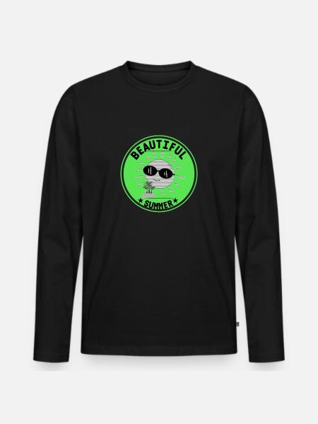 BEAUTIFUL SUMMER - Männer Premium Bio Langarmshirt - Schwarz
