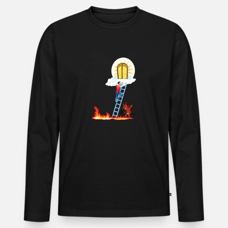 Himmel oder Hölle - Männer Premium Bio Langarmshirt - Schwarz