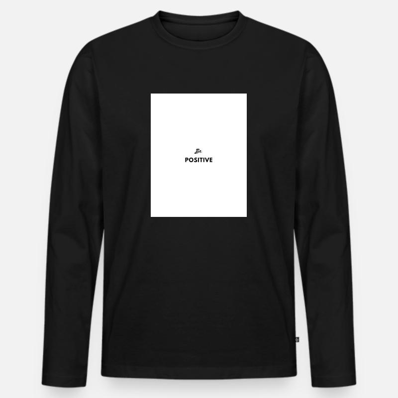 Be Positive! - Männer Premium Bio Langarmshirt - Schwarz