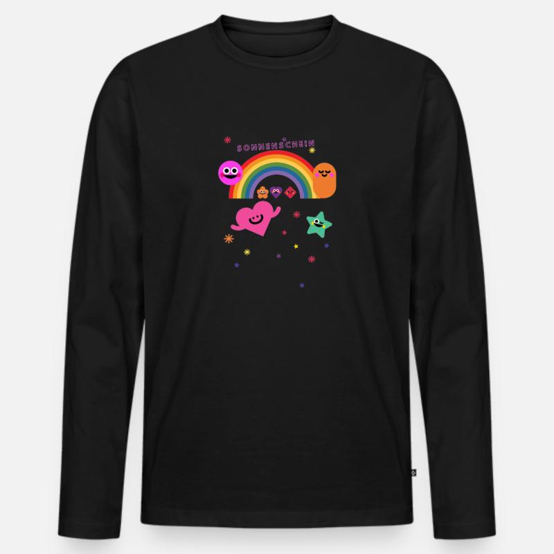 Sonnenschein - Männer Premium Bio Langarmshirt - Schwarz