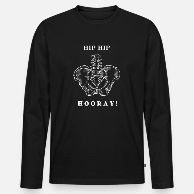 Hip Hip Hooray! - Männer Premium Bio Langarmshirt - Schwarz