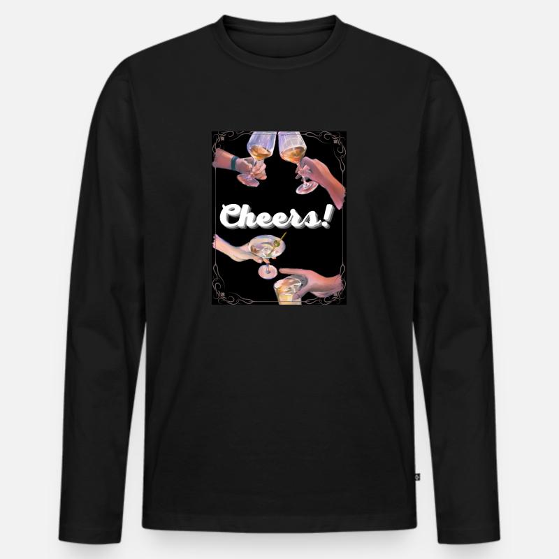 Cheers ! - Männer Premium Bio Langarmshirt - Schwarz