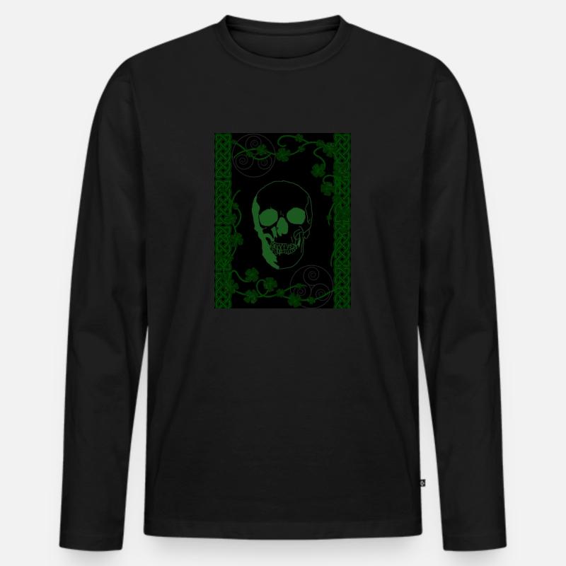 Grünschädel - Männer Premium Bio Langarmshirt - Schwarz