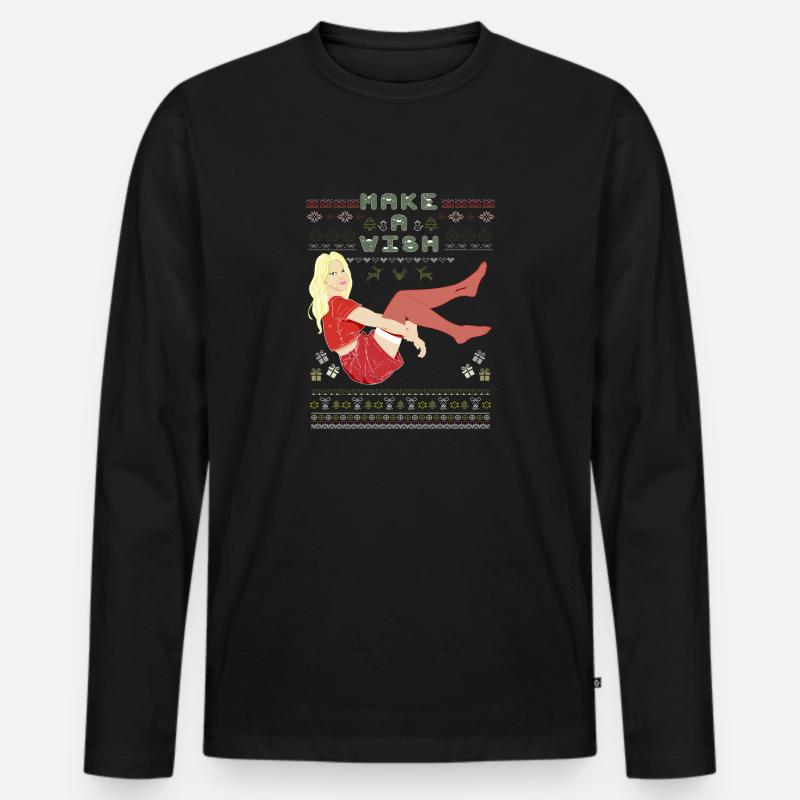 Wünsch dir was - Männer Premium Bio Langarmshirt - Schwarz