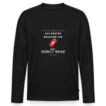 Energy Drink - Männer Premium Bio Langarmshirt - Schwarz - Vorne - Nico (187cm)
