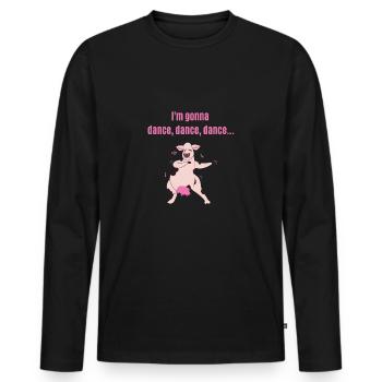 Carnival -Dance dance dance ... funny dancing cow - Men's Premium Organic Long Sleeve Shirt - black - Front - Nico (187cm)