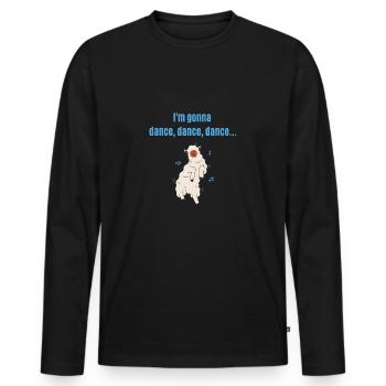 Carnival -Dance dance dance funny dancing sheep - Men's Premium Organic Long Sleeve Shirt - black - Front - Nico (187cm)