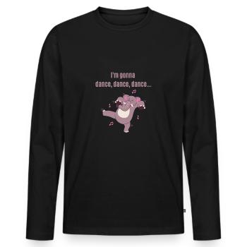 Carnival - Dance dance funny dancing elephant - Men's Premium Organic Long Sleeve Shirt - black - Front - Nico (187cm)