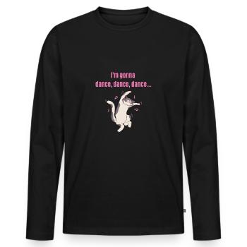 Carnival - Dance dance dance funny dancing cat - Men's Premium Organic Long Sleeve Shirt - black - Front - Nico (187cm)