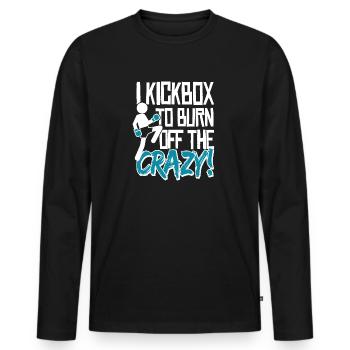 Kickboxing Slogan Kickboxer Boxing Kick Boxing - Men's Premium Organic Long Sleeve Shirt - black - Front - Nico (187cm)