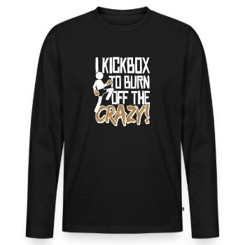 Kickboxing Slogan Kickboxer Boxing Kick Boxing - Men's Premium Organic Long Sleeve Shirt - black - Front - Nico (187cm)