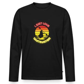 I just love WHITEWATER - Men's Premium Organic Long Sleeve Shirt - black - Front - Nico (187cm)