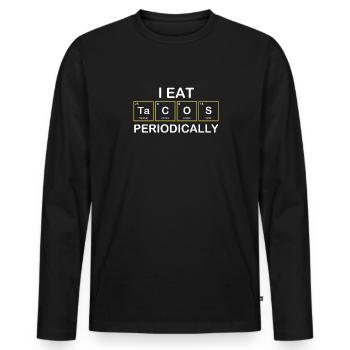 I eat Tacos Periodically Chemistry Periodic Table - Men's Premium Organic Long Sleeve Shirt - black - Front - Nico (187cm)