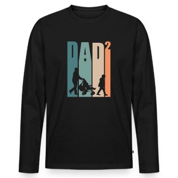 Dad Daddy Best Dad Gift - Men's Premium Organic Long Sleeve Shirt - black - Front - Nico (187cm)