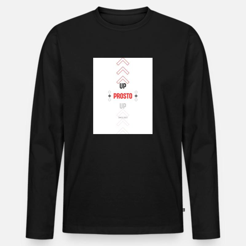 NACH OBEN 1 - Männer Premium Bio Langarmshirt - Schwarz