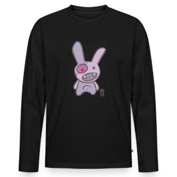 "rabbit" - Kleines MONSTER (Hase) - Männer Premium Bio Langarmshirt - Schwarz - Vorne - Nico (187cm)