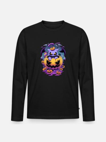 Halloween - Men's Premium Organic Long Sleeve Shirt - black