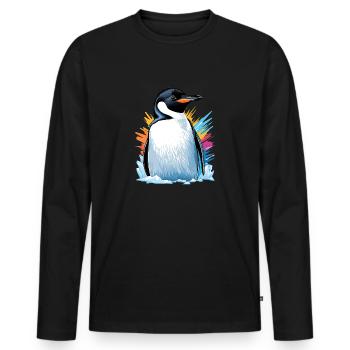 Emperor Penguin - Men's Premium Organic Long Sleeve Shirt - black - Front - Nico (187cm)