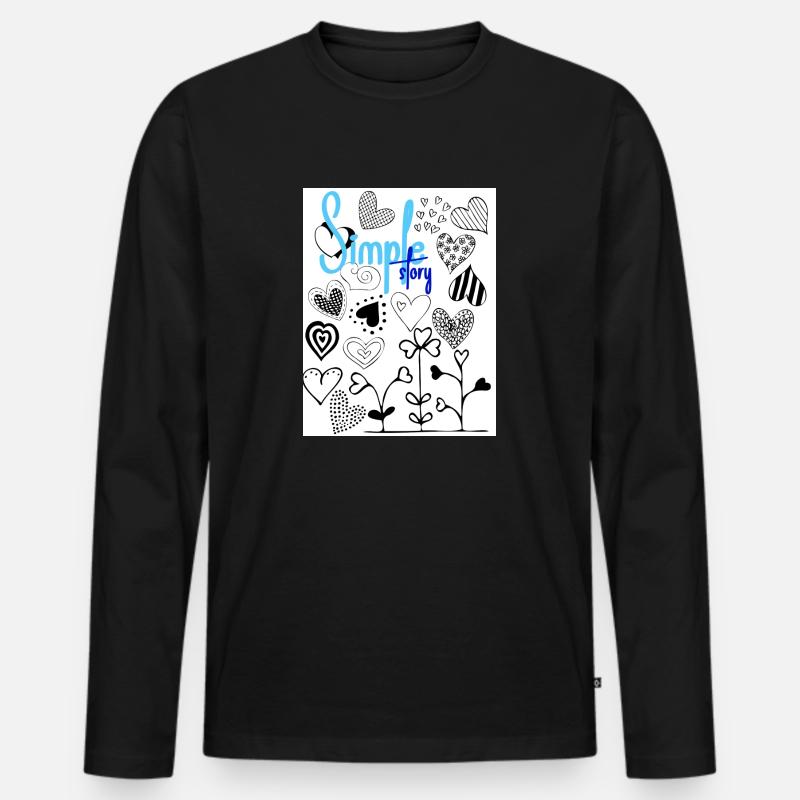 Einfache Geschichte. - Männer Premium Bio Langarmshirt - Schwarz