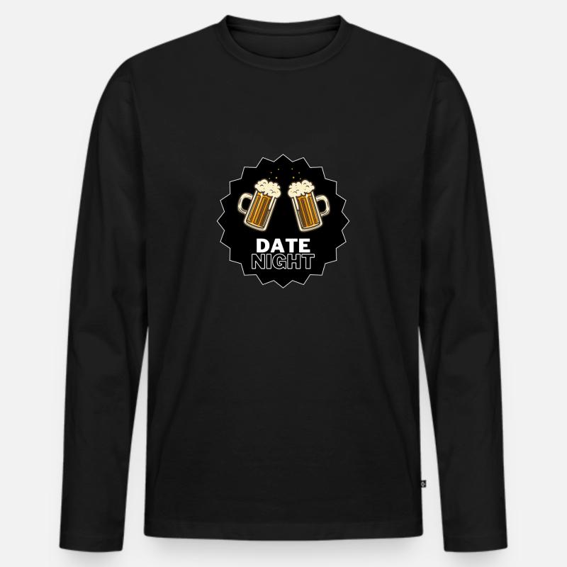 Biergläser anstoßen Party - Männer Premium Bio Langarmshirt - Schwarz