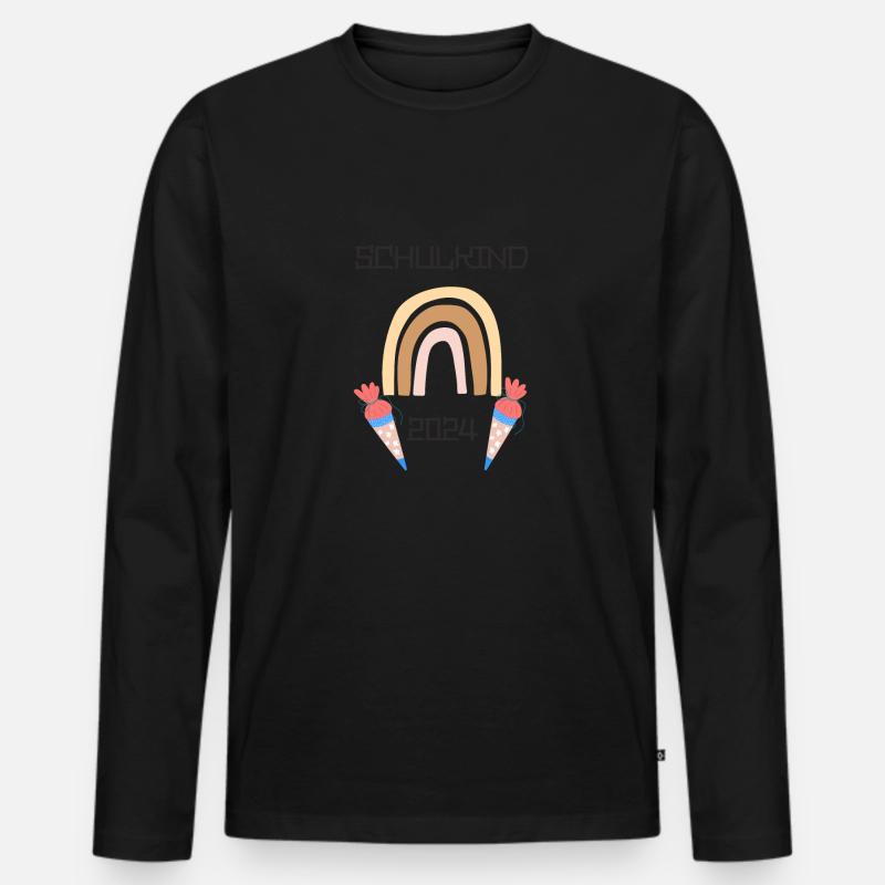 Schulkind 2 - Männer Premium Bio Langarmshirt - Schwarz