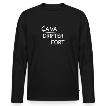 Ça va drifter fort motif Blanc - T-shirt manches longues Premium bio Homme - noir - Devant - Nico (187cm)