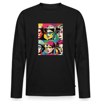 Pop-Art - Männer Premium Bio Langarmshirt - Schwarz - Vorne - Nico (187cm)