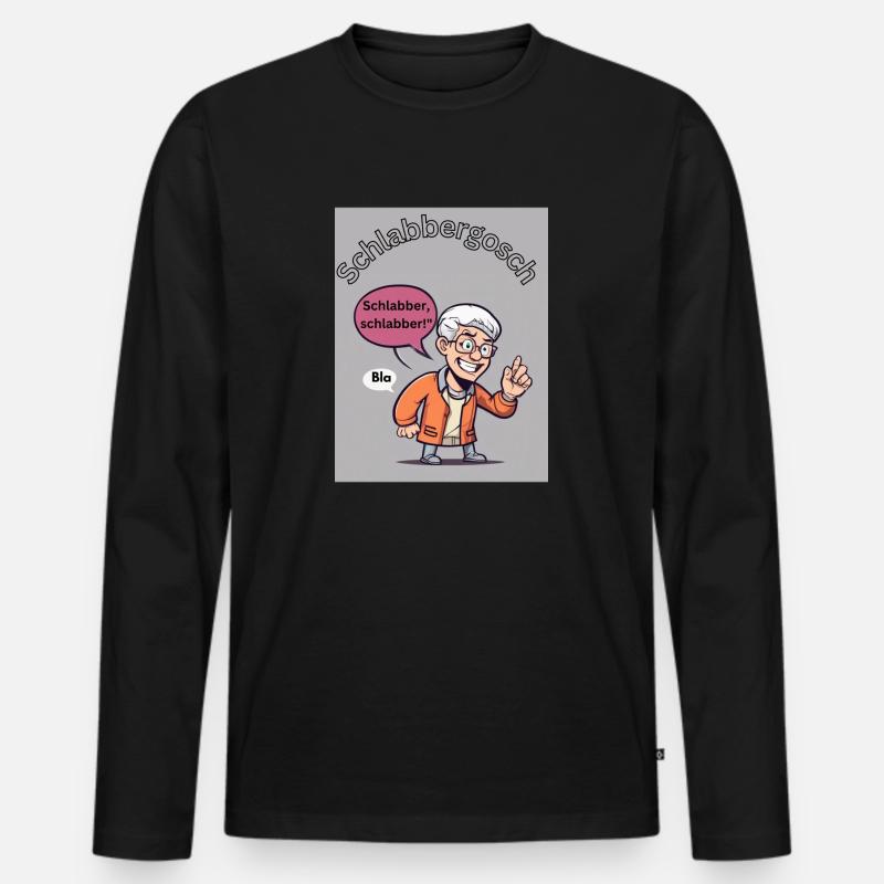 Schlabbergosch - Männer Premium Bio Langarmshirt - Schwarz
