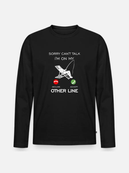 Funny Fishing Dad Men Funny Reel Cool Fish Fishing - Men's Premium Organic Long Sleeve Shirt - black