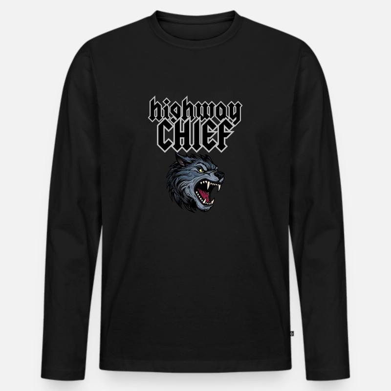 Highway Chief - Männer Premium Bio Langarmshirt - Schwarz