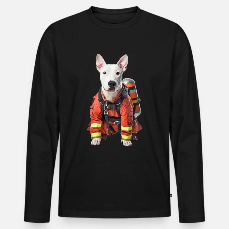 Bullterrier - Männer Premium Bio Langarmshirt - Schwarz