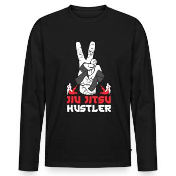 Brazilian Jiu Jitsu MMA Bjj Hugger - Männer Premium Bio Langarmshirt - Schwarz - Vorne - Nico (187cm)
